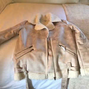 Faux Fur lined biker coat